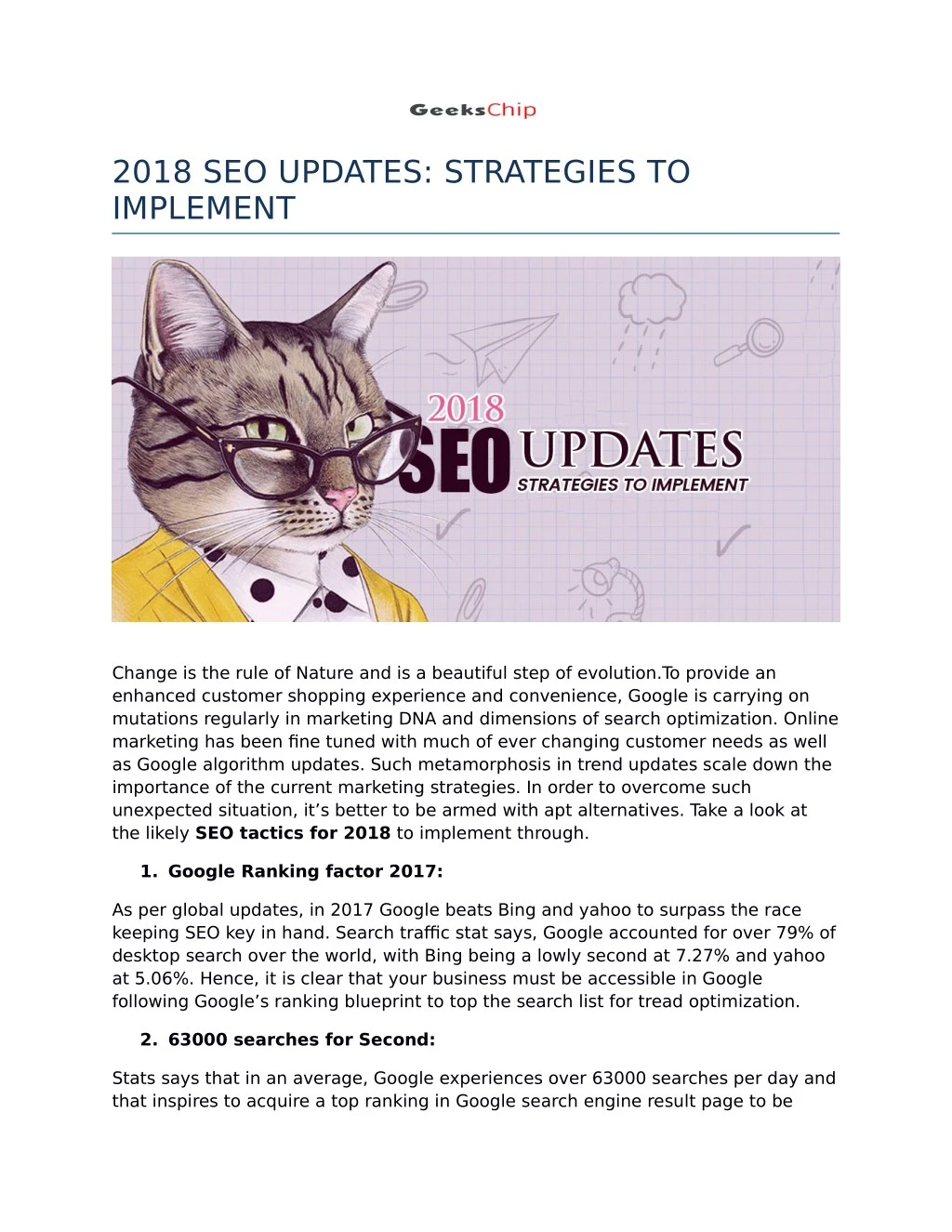 2018 seo updates strategies to implement