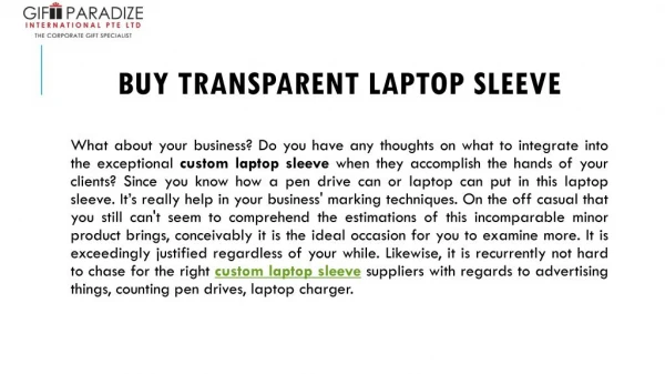 Buy Transparent Laptop Sleeve