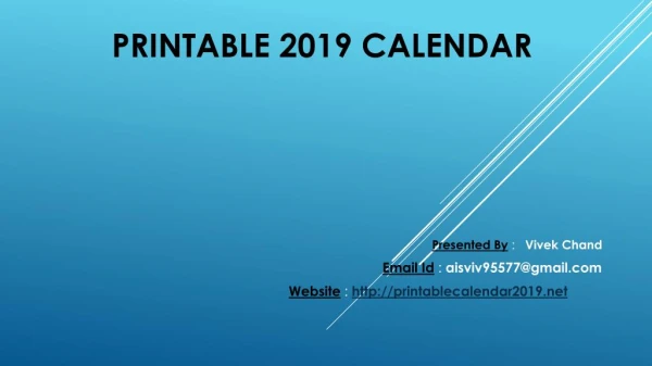 printable 2019 calendar