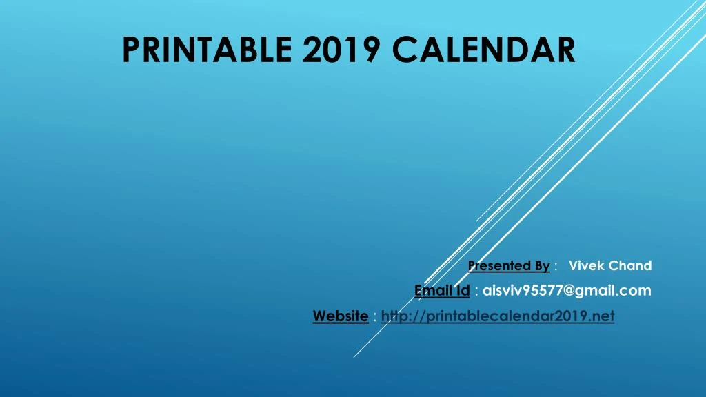 printable 2019 calendar