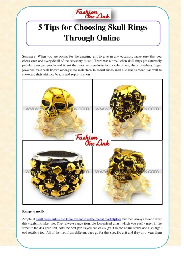 5 Tips for Choosing Skull Rings Through Online