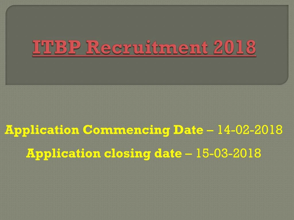 itbp recruitment 2018