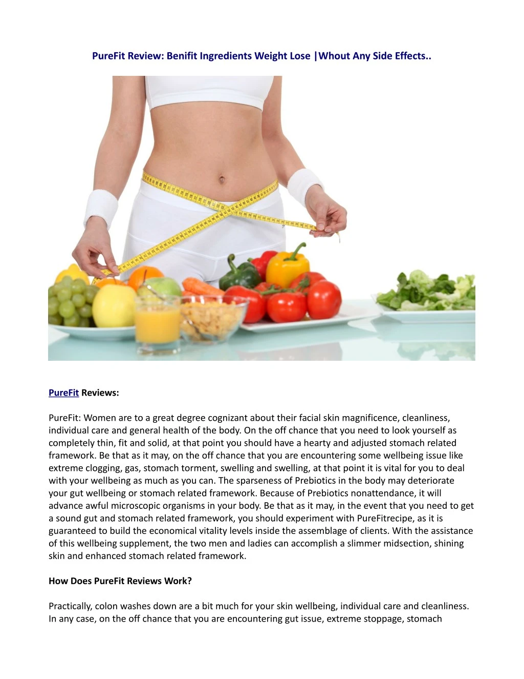 purefit review benifit ingredients weight lose