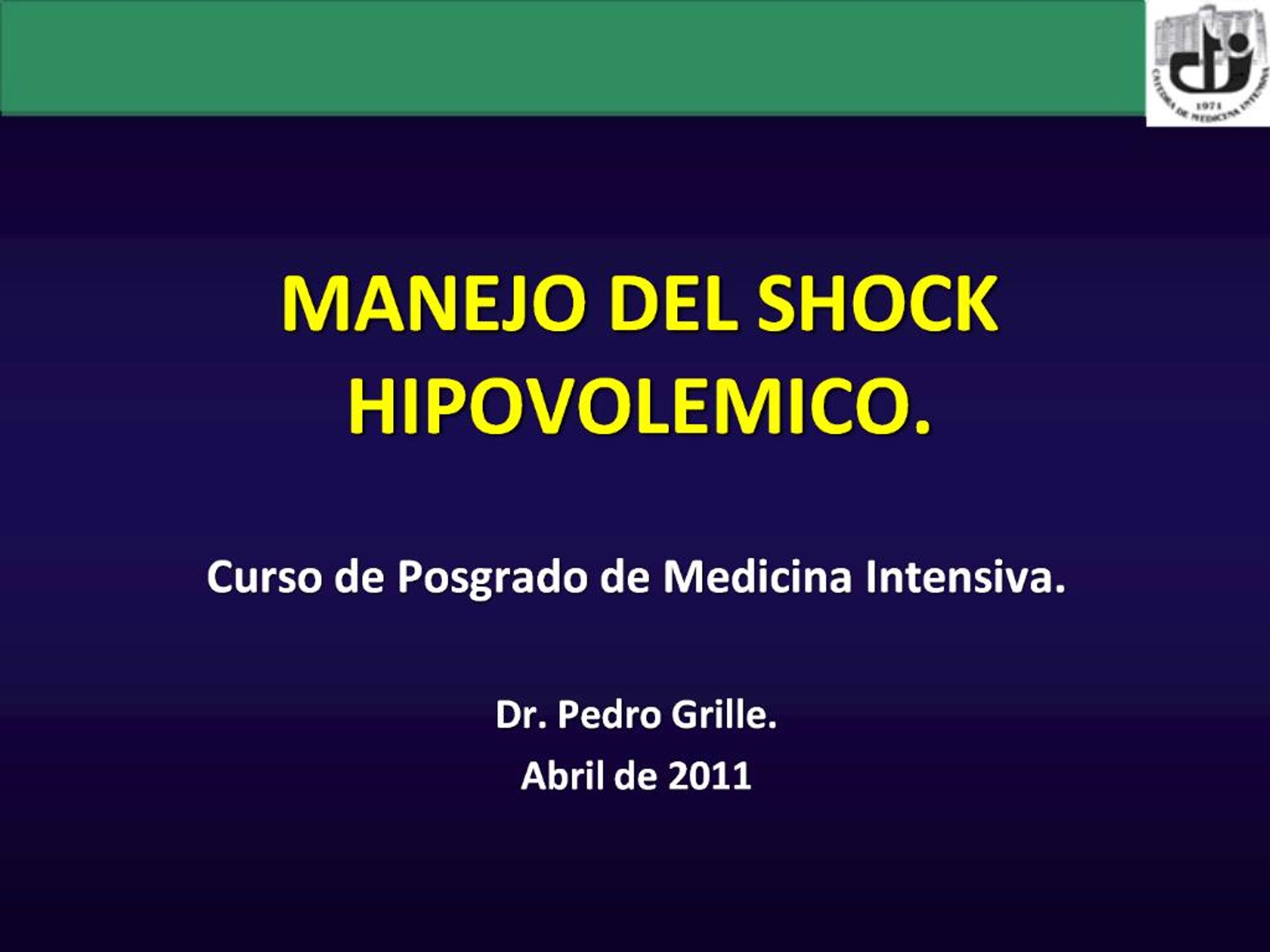 PPT - MANEJO DEL SHOCK HIPOVOLEMICO. PowerPoint Presentation, free ...
