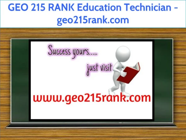 GEO 215 RANK Education Technician / geo215rank.com