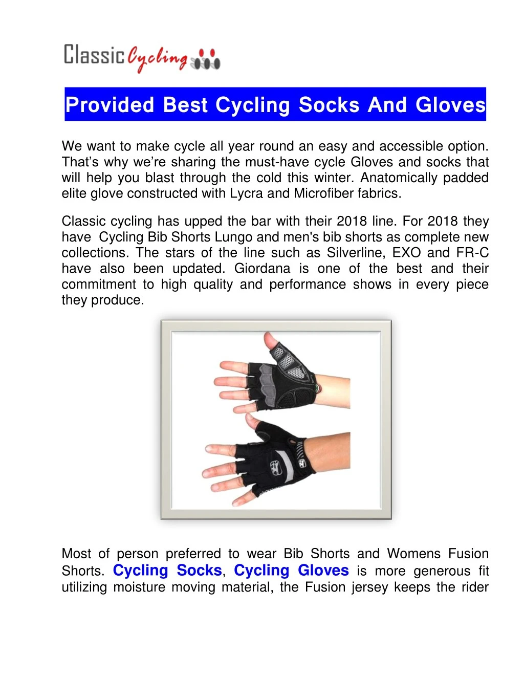 provided best cycling socks and gloves
