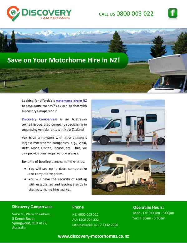 Save on Your Motorhome Hire in NZ!