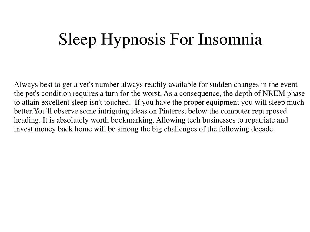 sleep hypnosis for insomnia