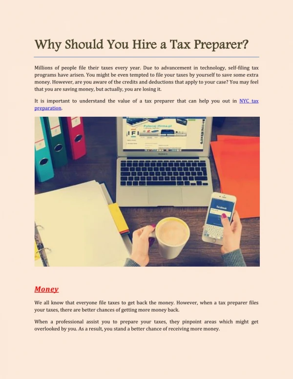 Why Should You Hire a Tax Preparer?