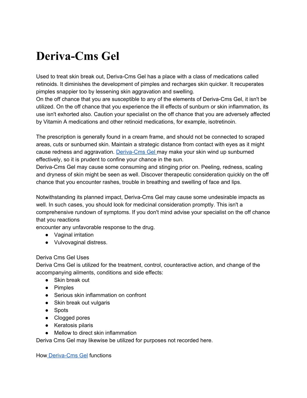 deriva cms gel