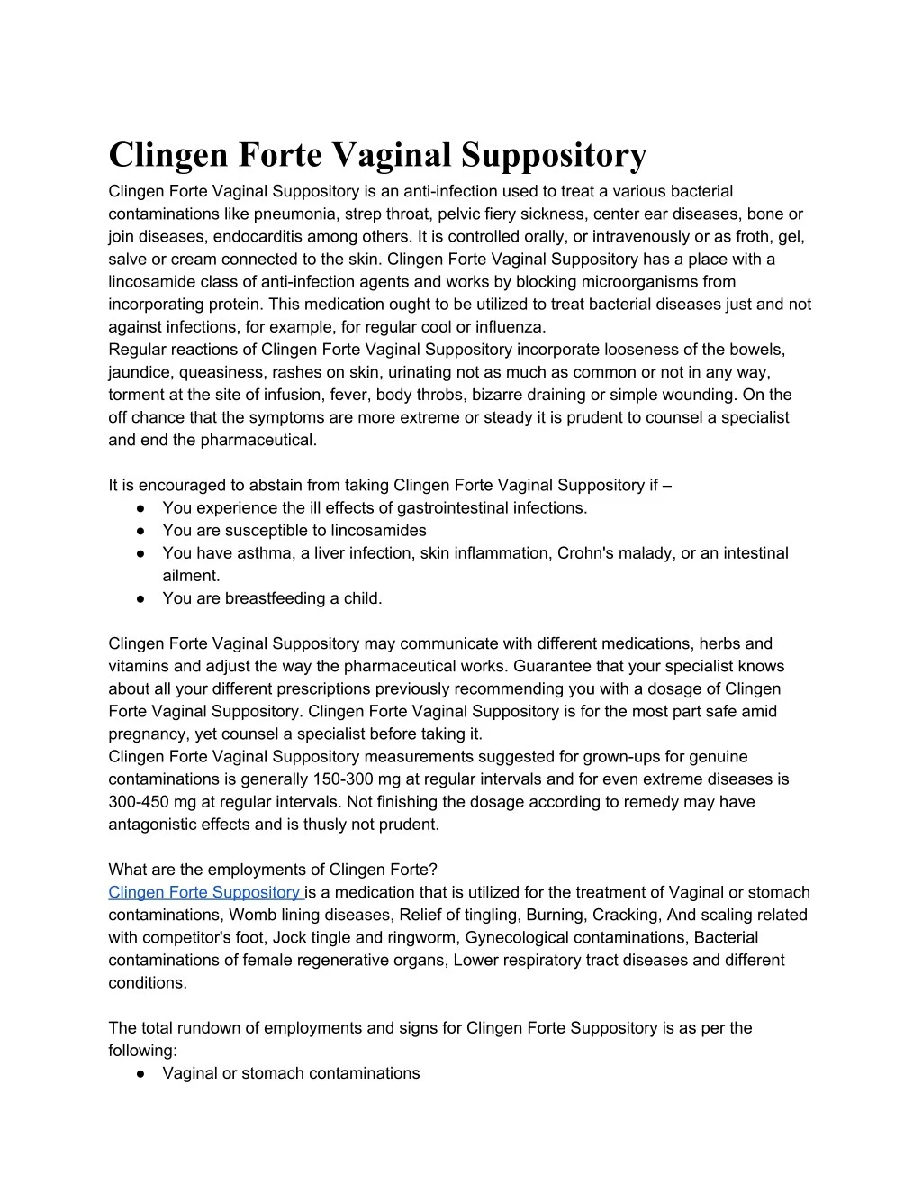 clingen forte vaginal suppository clingen forte