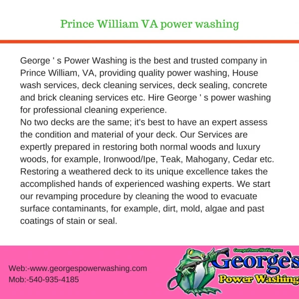 Prince William VA power washing