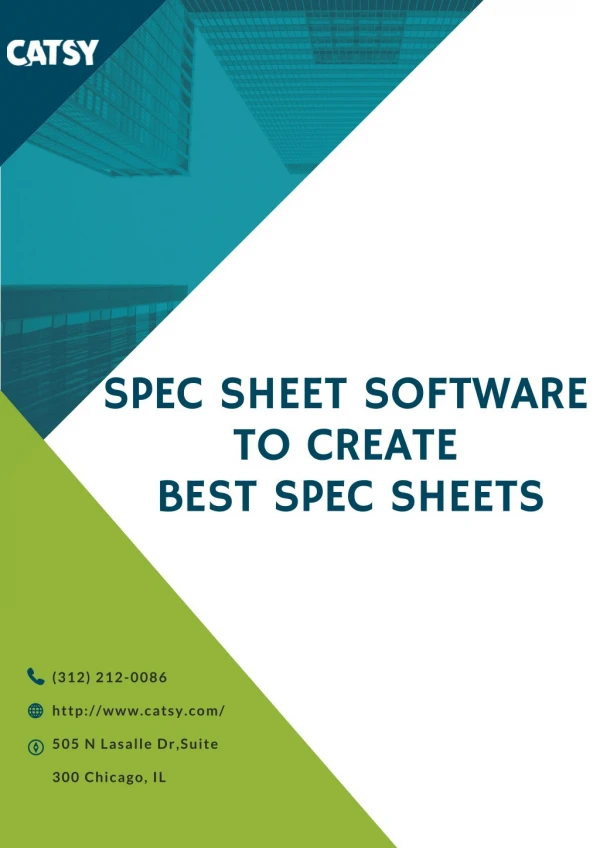 Spec Sheet Software to create best Spec Sheets