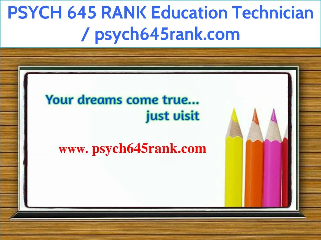 psych 645 rank education technician psych645rank
