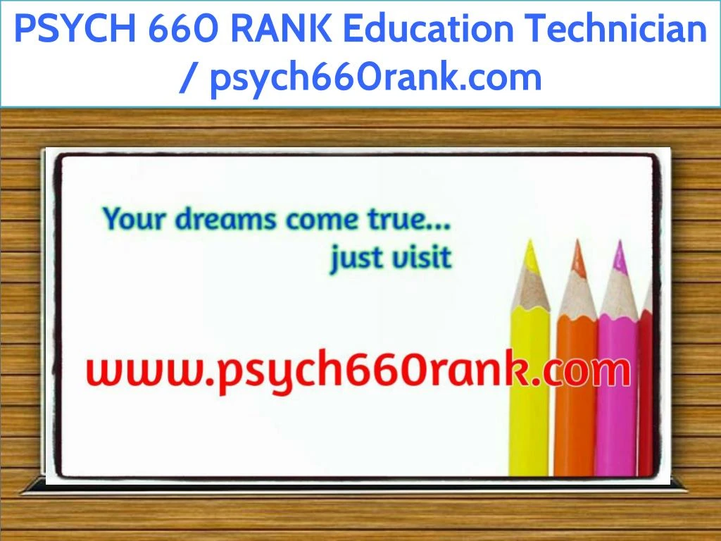 psych 660 rank education technician psych660rank