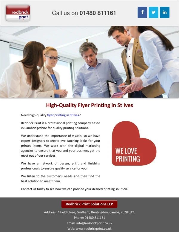 High-Quality Flyer Printing in St Ives