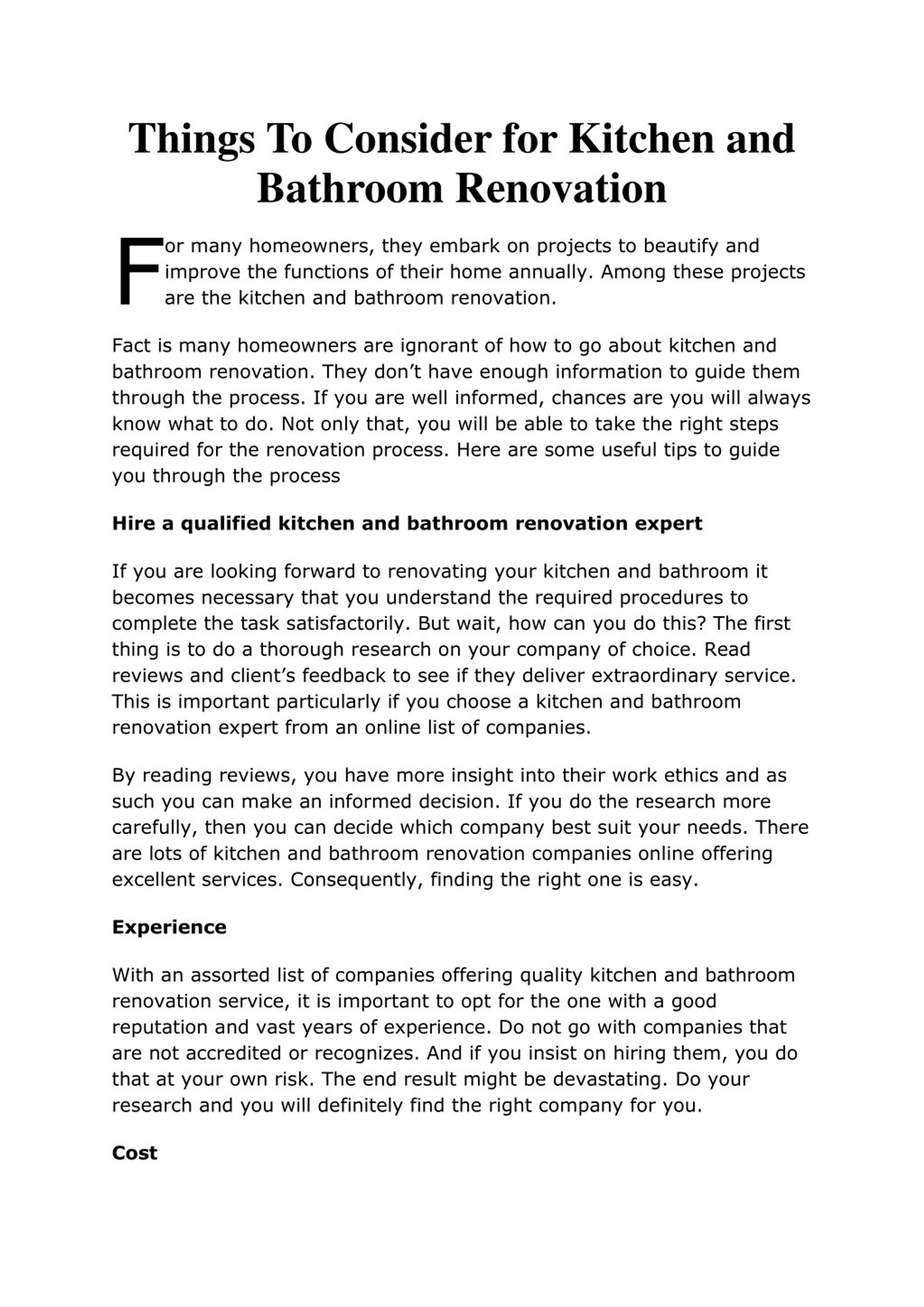 PPT - Things To Consider for Kitchen and Bathroom Renovation PowerPoint ...