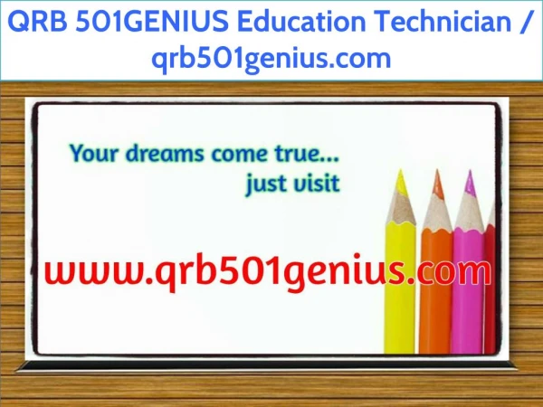 QRB 501GENIUS Education Technician / qrb501genius.com