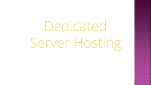 Dedicated server hosting at affordable cost