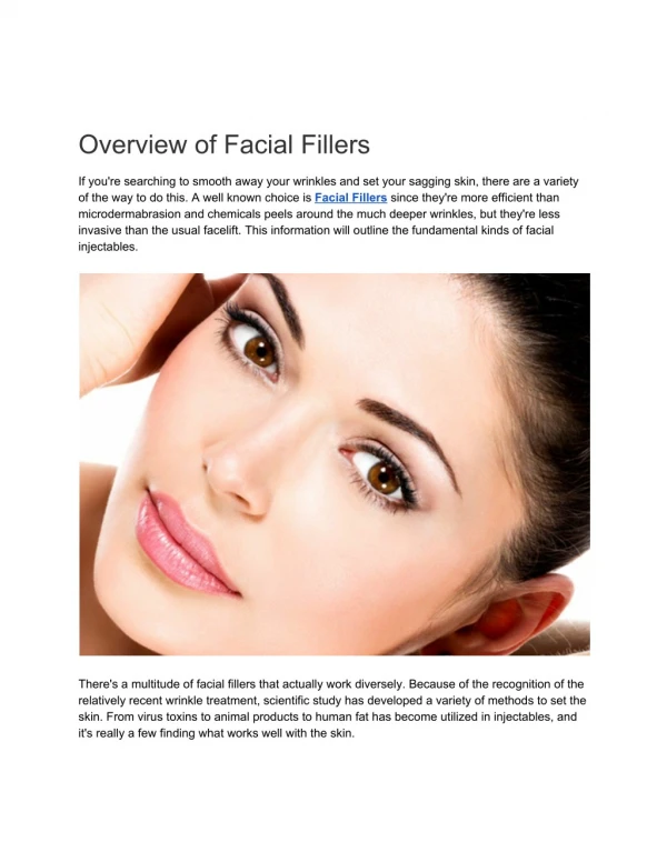 Overview of Facial Fillers