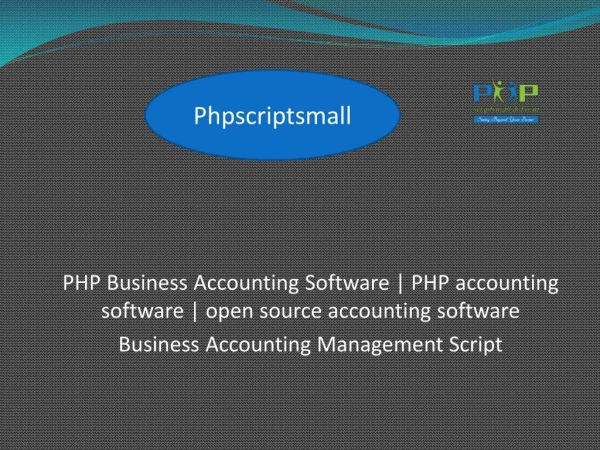 Business Accounting Management Script | PHP Accounting software |Open Source Accounting Software