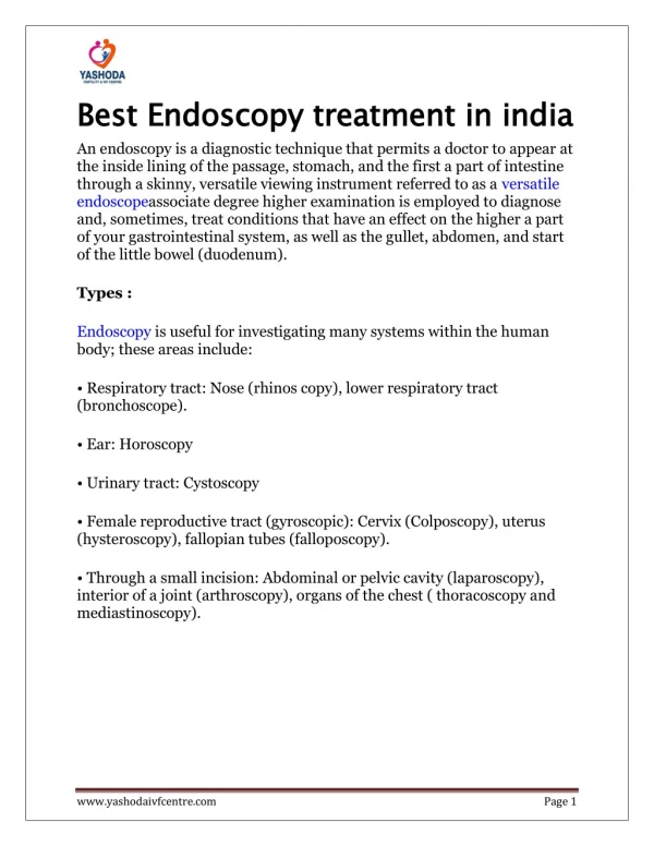 Best Endoscopy treatment in india