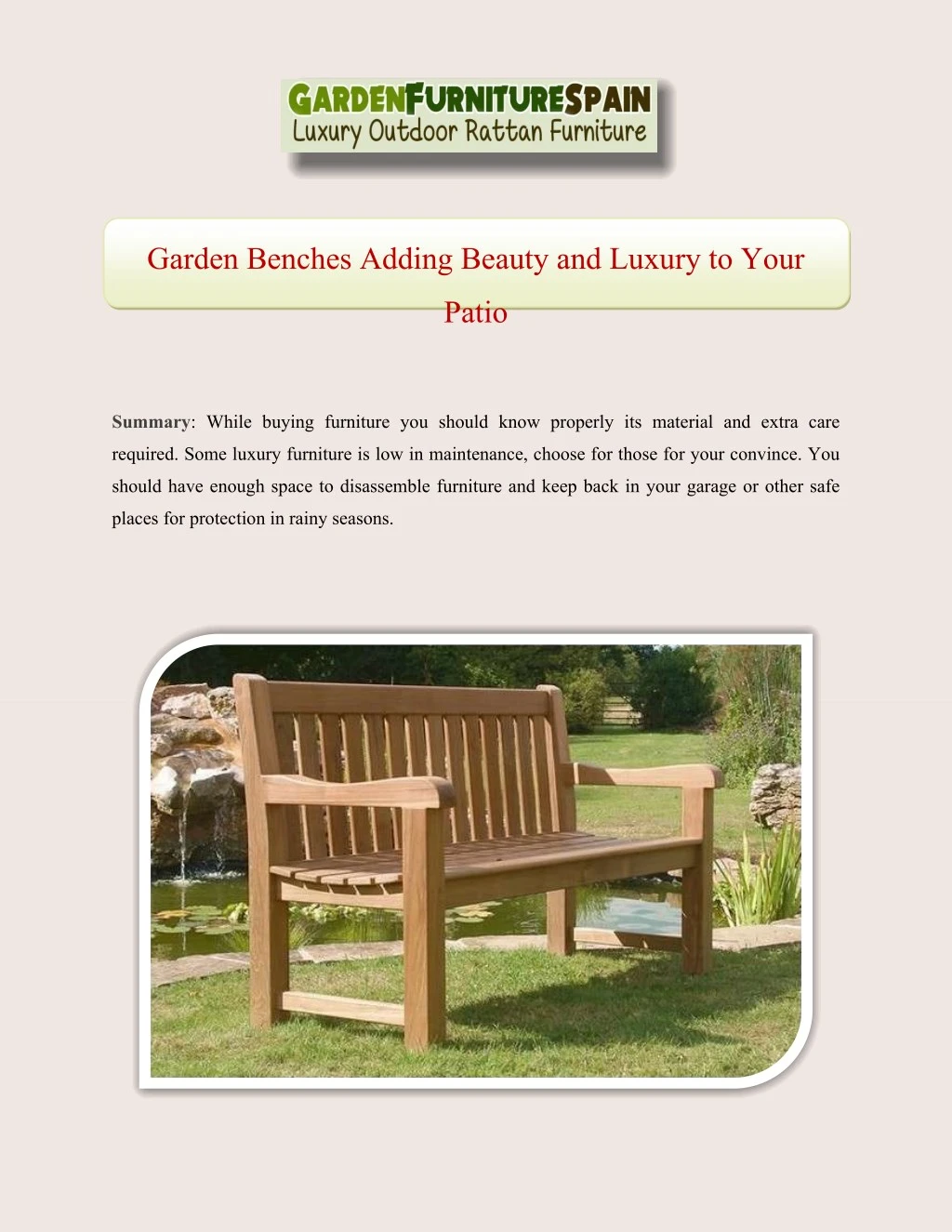 garden benches adding beauty and luxury to your