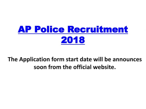 AP Police Job 2018