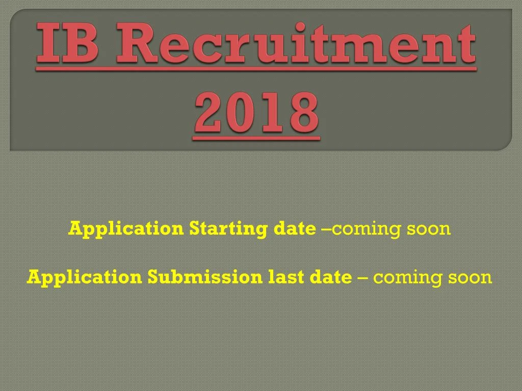 ib recruitment 2018