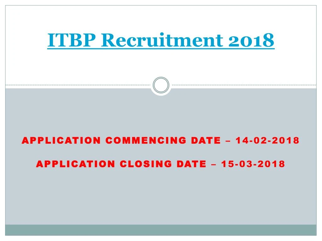 itbp recruitment 2018