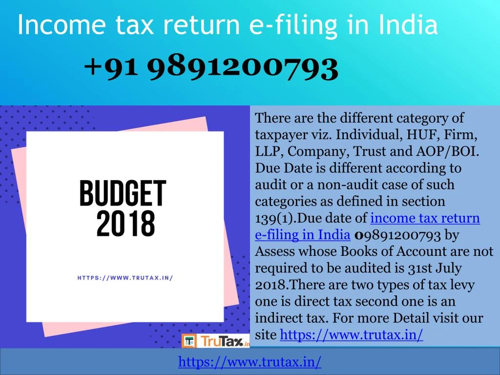 income tax return e filing in india