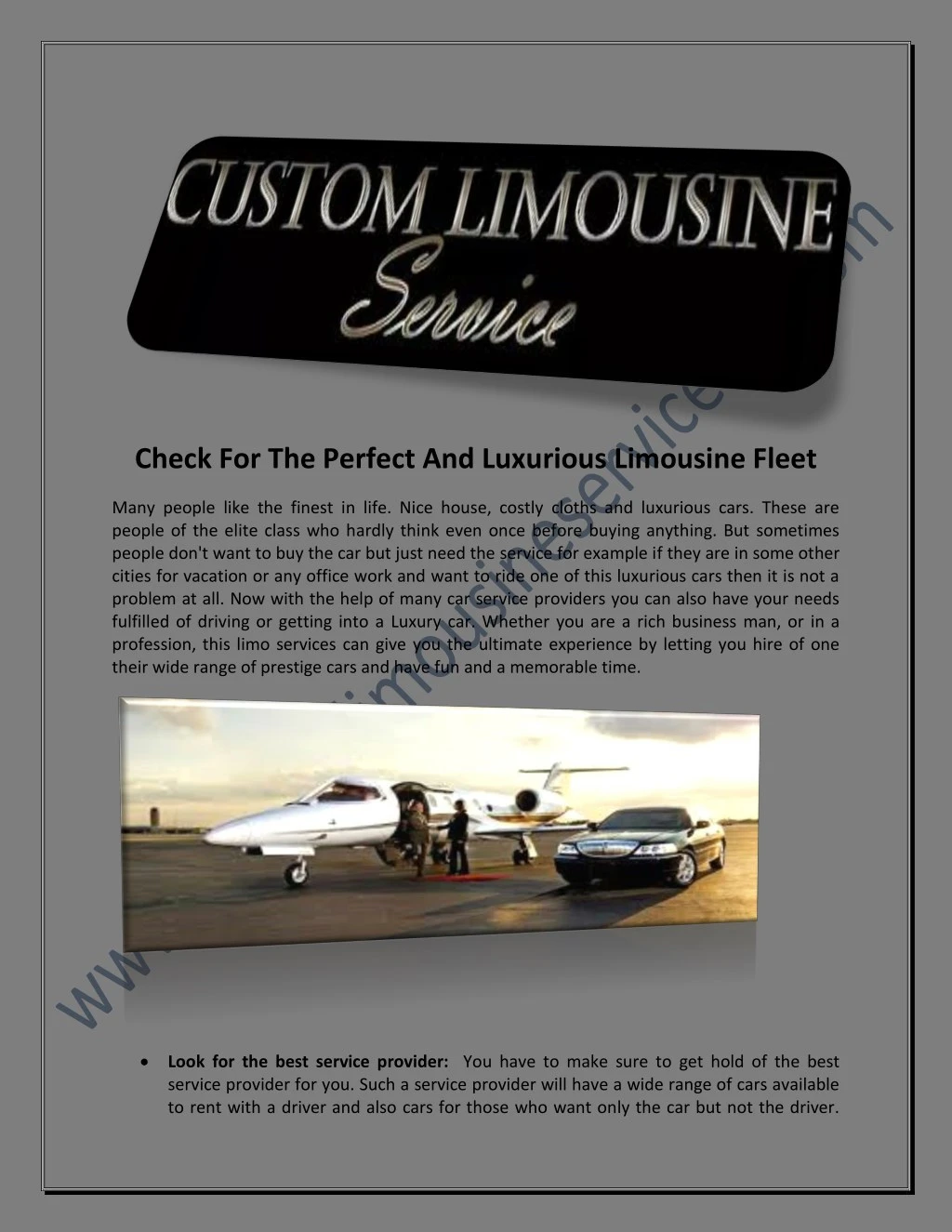 check for the perfect and luxurious limousine