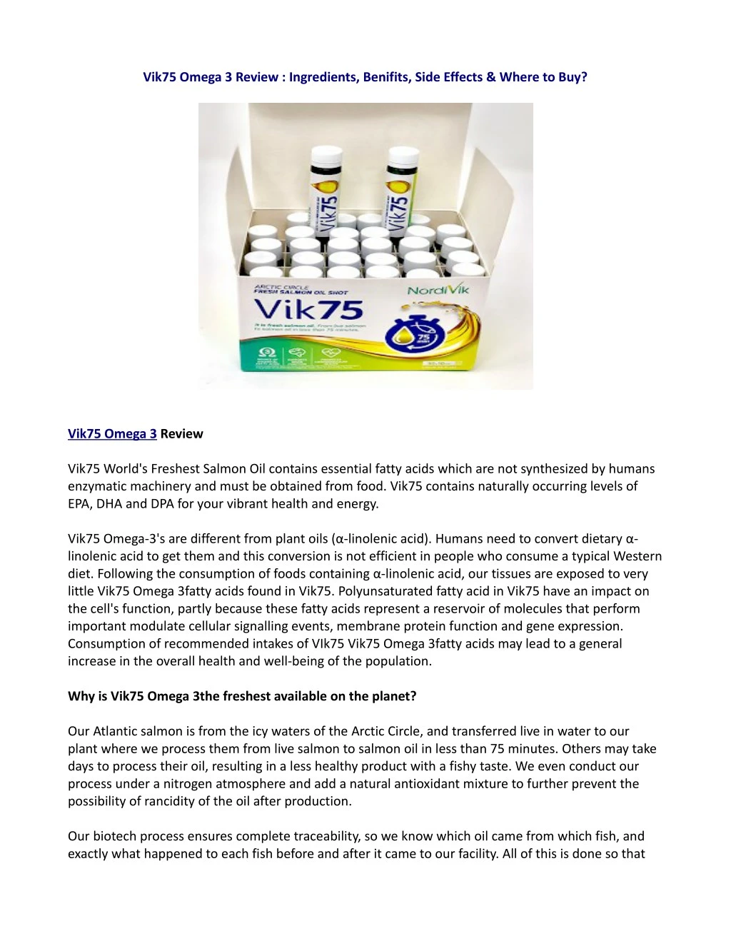 vik75 omega 3 review ingredients benifits side