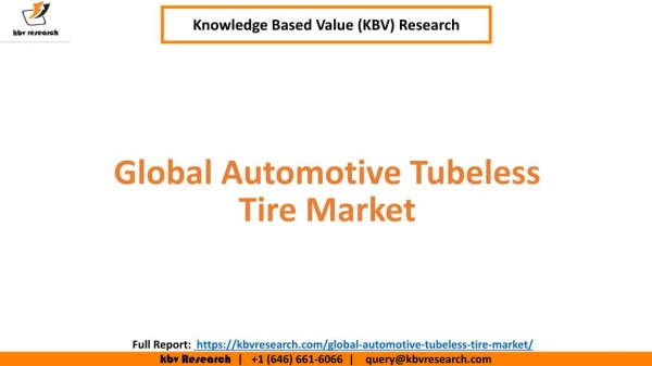 Global Automotive Tubeless Tire Market Size and Share