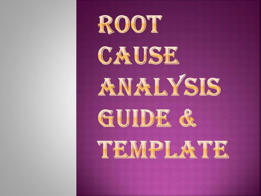 root cause analysis guide template