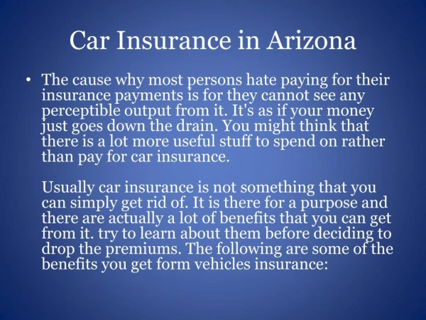 Car Insurance in Arizona