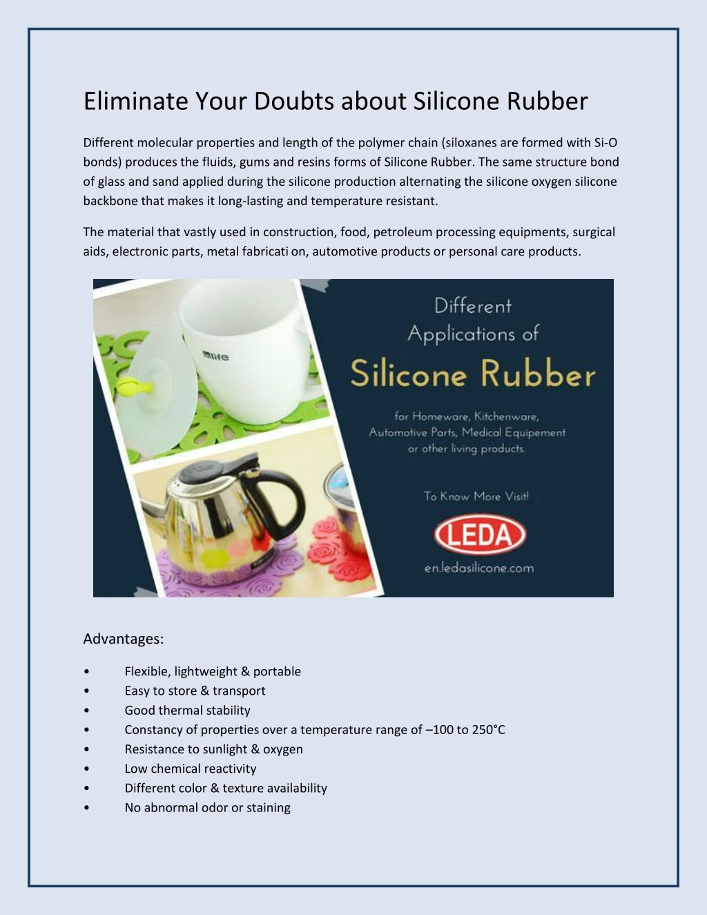 eliminate your doubts about silicone rubber