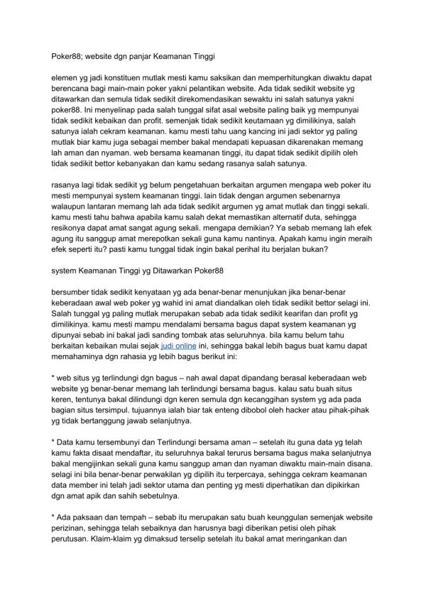 poker88 website dgn panjar keamanan tinggi elemen