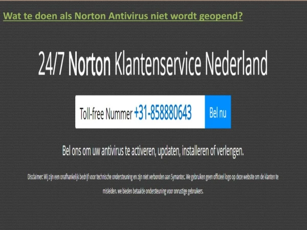 wat te doen als norton antivirus niet wordt