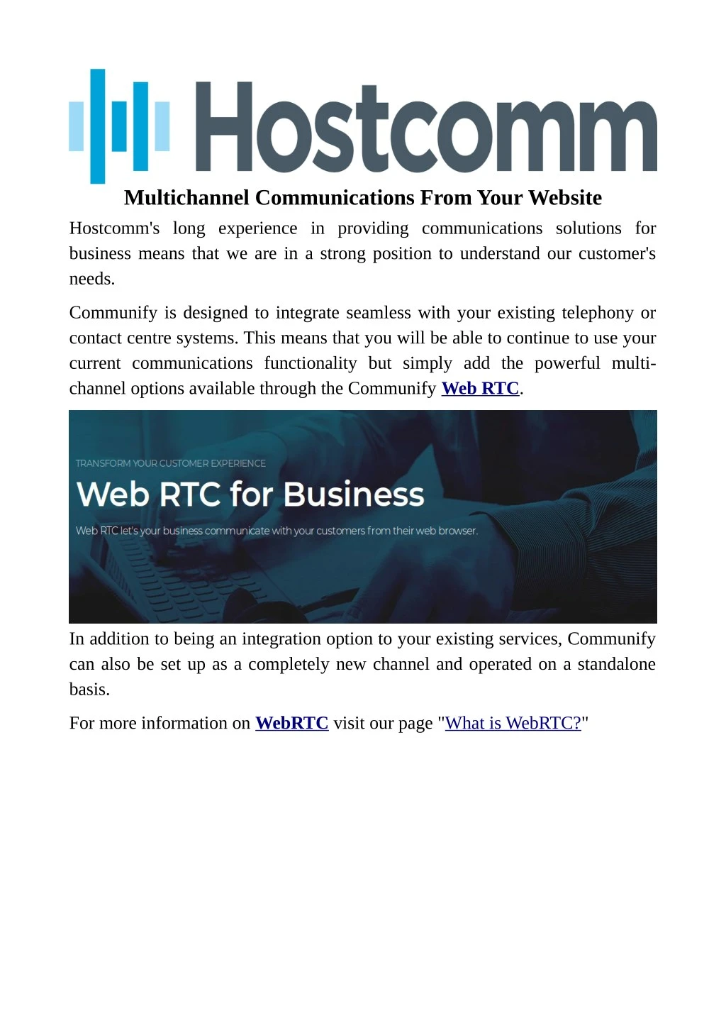 multichannel communications from your website