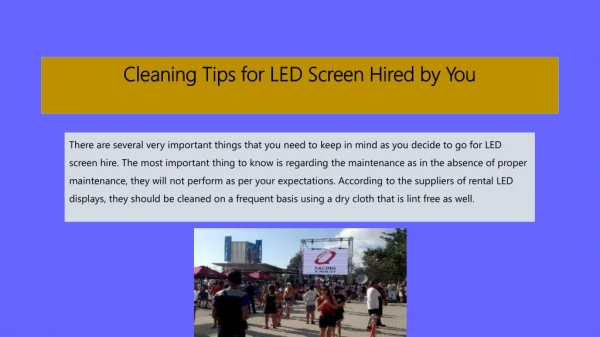 Cleaning Tips for LED Screen Hired by You