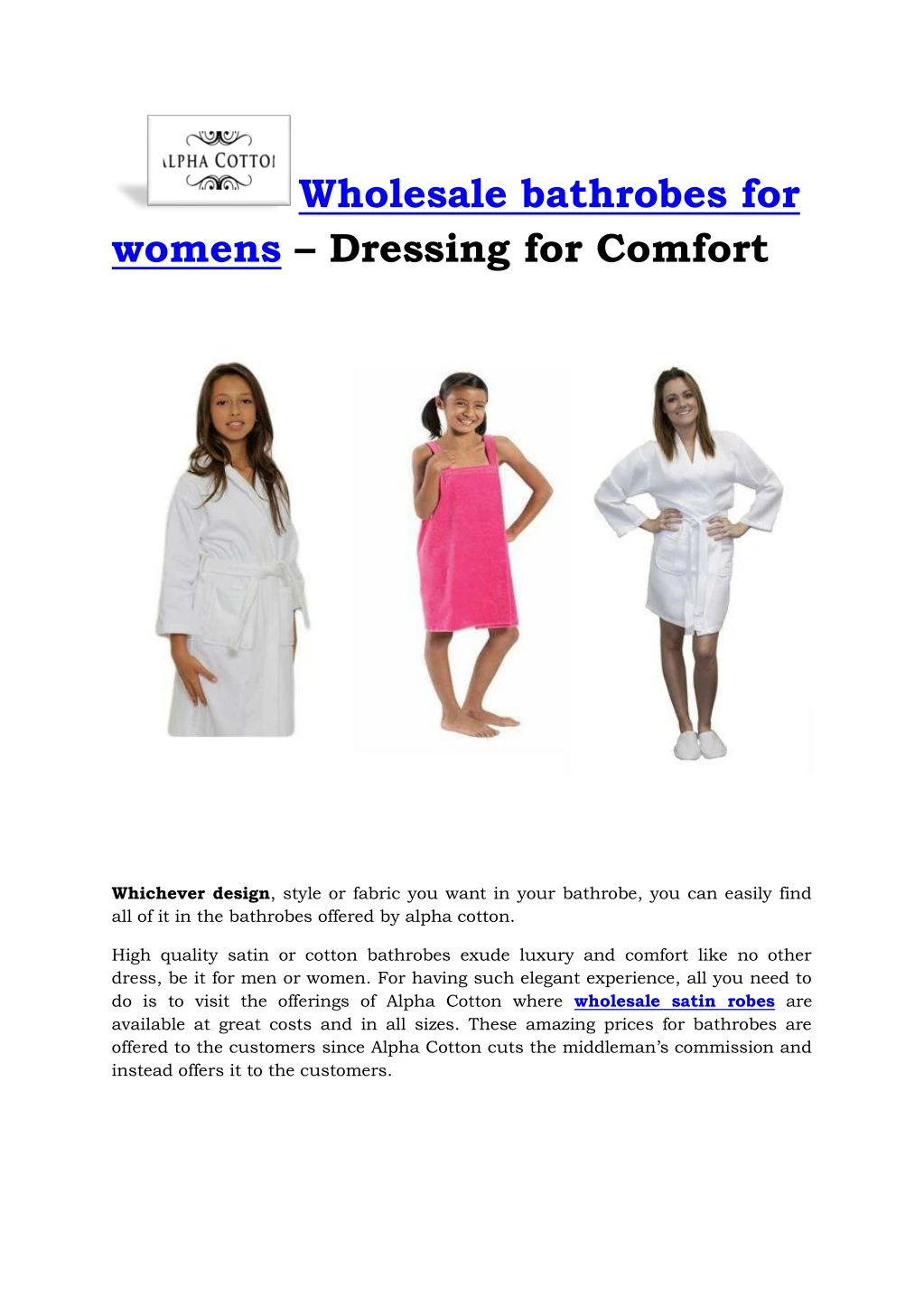 wholesale bathrobes for womens dressing
