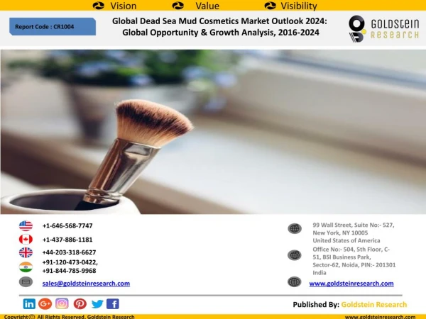 Global Dead Sea Mud Cosmetics Market Outlook 2024: Global Opportunity & Growth Analysis, 2016-2024