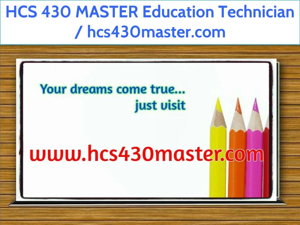 hcs 430 master education technician hcs430master