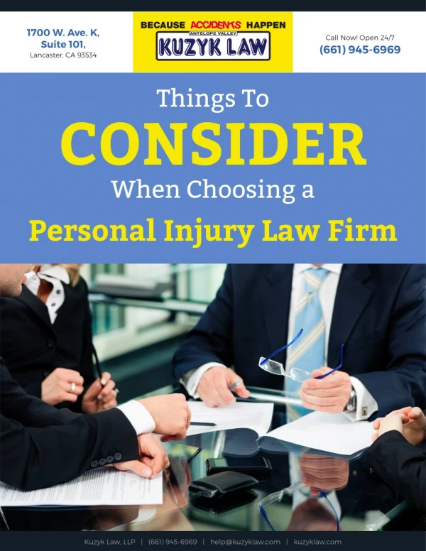 Things to Consider When Choosing a Personal Injury Law Firm