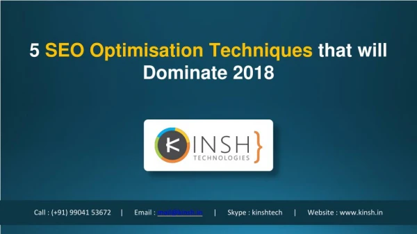 5 SEO Optimisation Techniques that will dominate 2018