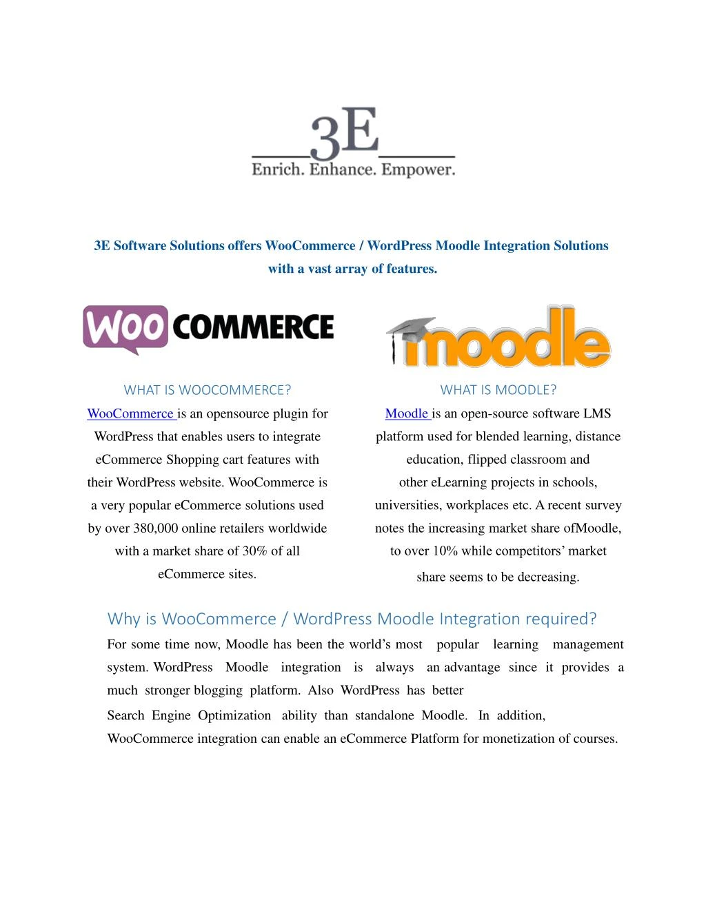 3e software solutions offers woocommerce