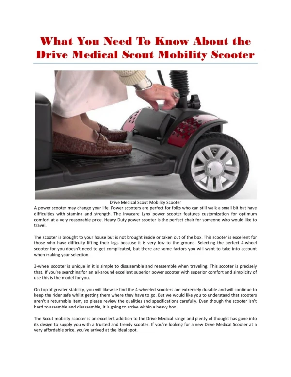 Drive Medical Scout Mobility Scooter
