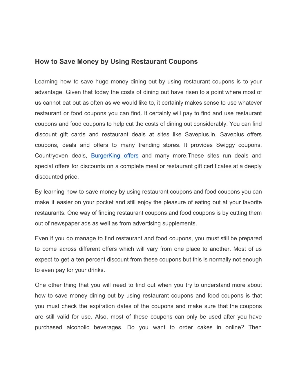how to save money by using restaurant coupons