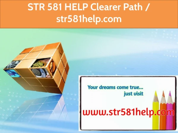 STR 581 HELP Success is a Tradition / str581help.com